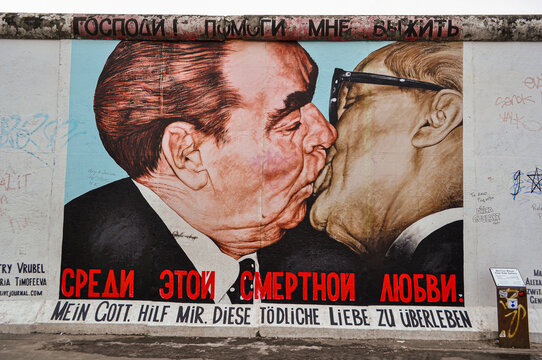 Berlin, Germany. A graffiti called My God, Help Me to Survive This Deadly Love by Dmitri Vrubel in the East Side Gallery of the Berlin Wall