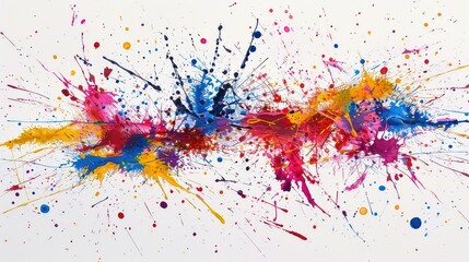 Fototapeta premium Dynamic paint splatters in artistic formation