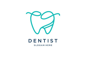 Dental logo design element idea with creative concept high resolution vector