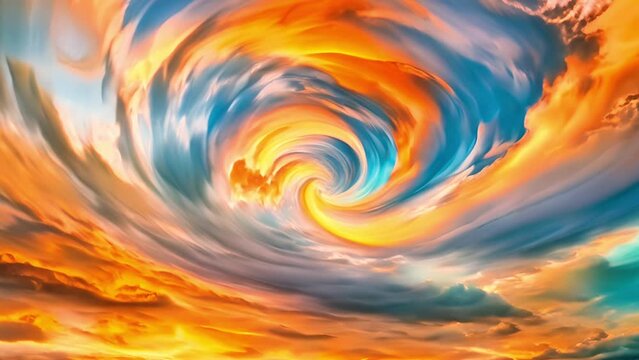 Vibrant swirling abstract art in vivid colors blending seamlessly, creating a mesmerizing visual experience with dynamic movement and elegant flow.