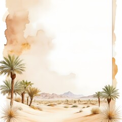 Design-Vorlage im Aquarell-Stil - Briefvorlage - Wüstenlandschaft