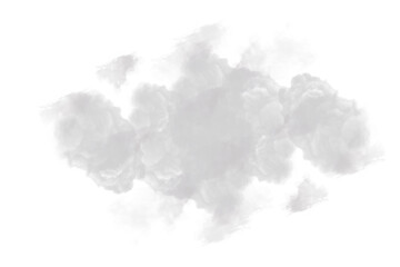 Realistic steam clouds clipart cut out on white