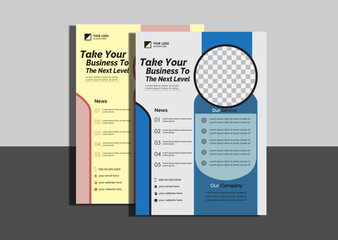 a bundle of 2 templates of different colors a4 flyer template, modern business flyer template, abstract business flyer and creative design,and modern design,.