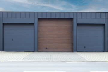Modern Garage Doors with Driveway