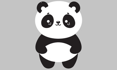 panda bear cartoon illustration line art