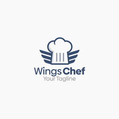 Wings Chef Logo Vector Template Design. Good for Business, Start up, Agency, and Organization
