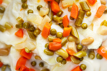 potatoes with vegetables second course natural fresh appetizer meal food snack on the table copy space food background rustic top view keto or paleo diet