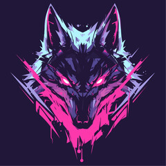 illustration of a wolf's face