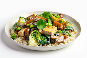 Camping Tofu Skin Stir-Fry with Bok Choy and Rice, a Flavorful Dish