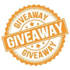 GIVEAWAY text on orange round stamp sign