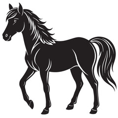 horse silhouette isolated on white background