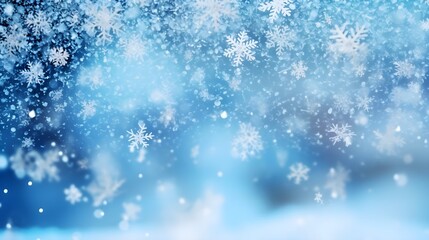 Fototapeta premium Snowflakes during a snowfall, christmas time