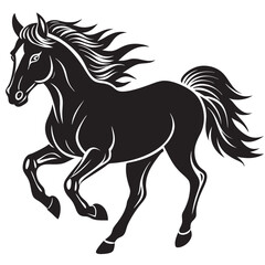 horse silhouette isolated on white