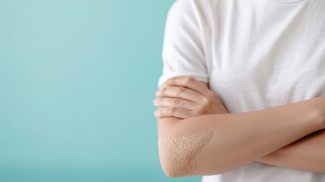 Dermatitis herpetiformis on forearm, Autoimmune condition, Capturing the blistering skin condition related to celiac disease