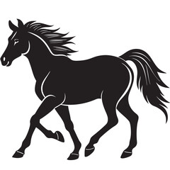 horse silhouette isolated on white