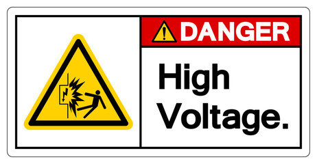 Danger High Voltage Symbol Sign, Vector Illustration, Isolate On White Background Label .EPS10