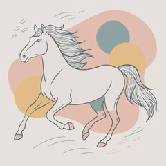 white horse with ribbon