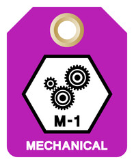 M-1 Mechanical Tag Label Symbol Sign, Vector Illustration, Isolate On White Background. EPS10