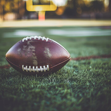 american football on grass