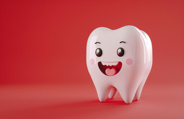 Cute cartoon 3d tooth. 