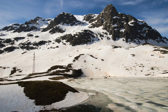 Swiss Alps - Mountains near the Julier Pass, Graub&uuml;nden, Switzerland