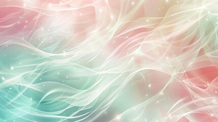 Fototapeta premium Abstract pastel pink and mint green with light reflections and flowing lines. background