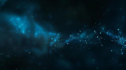Obraz premium A dark abstract background with blue connected dots