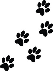 Black dog paw print vector illustration