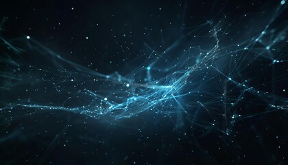 A dark abstract background with a burst of blue and purple light