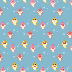 cute fish and bubbles cartoon pattern for kid