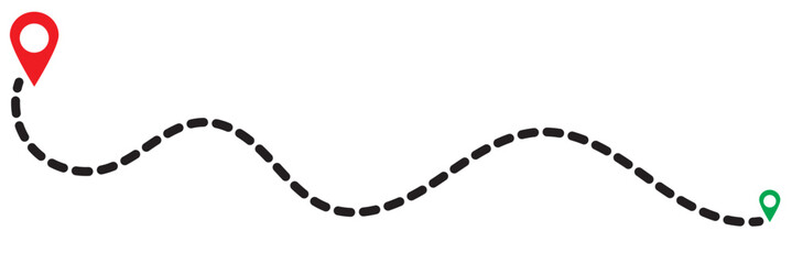 Distance solid icon, navigation and route, map pointer vector graphics.