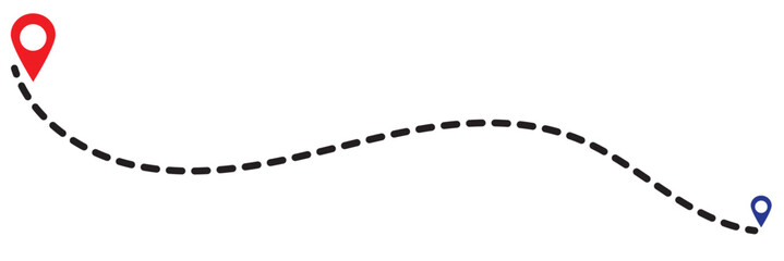 Route location icon on white background. Start and end journey signs symbols. Vector illustration. EPS 10.