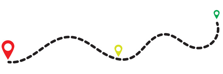 Route location icon on white background. Start and end journey signs symbols. Vector illustration. EPS 10.