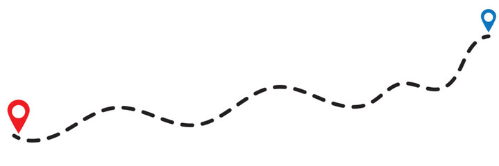 Distance solid icon, navigation and route, map pointer vector graphics.