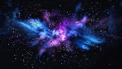 Obraz premium A dark abstract background with a burst of blue and purple light