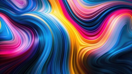 Obraz premium Dynamic waves of vibrant abstract colors