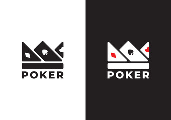 simple king poker logo design. design for club casino betting gambling symbol vector