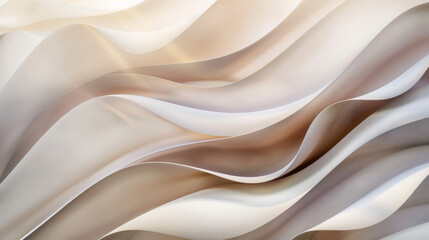 Obraz premium Soft, flowing fabric in gentle beige and cream tones creating an organic and soothing visual effect.