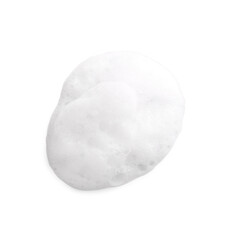 Foam with bubbles isolated on white, above view