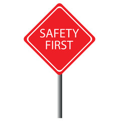 Safety first stripes vector illustration. Danger tape, warning tape, green and white stripes. Can use for infographic, banner, poster, web design. Isolated on white background.