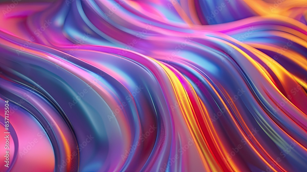 Wall mural dynamic waves of vibrant abstract colors