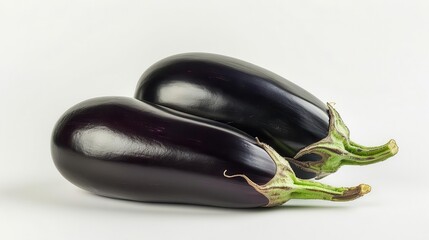 fresh eggplant isolated on white background healthy vegetable ingredient studio food photography