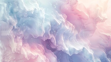 Fototapeta premium Cloud-like formations in pastel hues with shimmering particles background