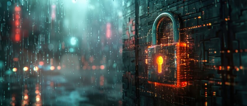 A close-up of a digital padlock on a screen