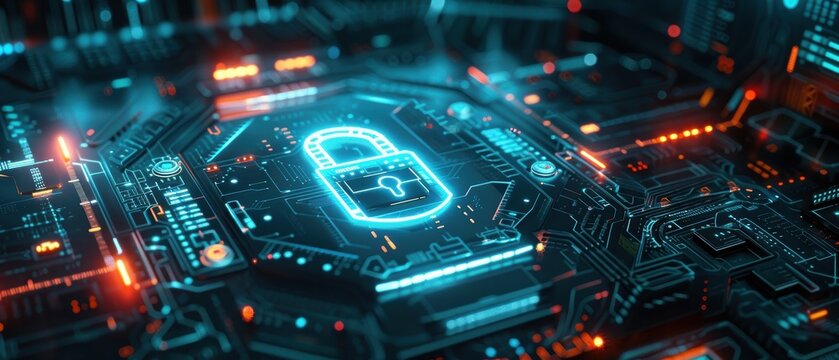 A close-up of a digital padlock on a screen