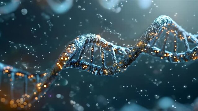 Exploring the DNA Double Helix Structure in Science, Medical Biotechnology, and Genetic Research. Concept DNA Structure, Biotechnology, Genetic Research, Medical Science