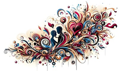 love heart abstract design with white background