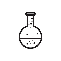 Chemical glass icon and science chemistry tube toxic medicine design.
