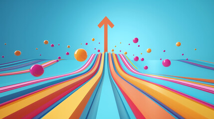 A digital 3D illustration featuring neon blue and pink arrows moving at high speed against a dark background. The dynamic and futuristic composition evokes a sense of motion and modern technology

