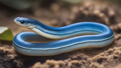 Obraz premium Photo of a Perionyx excavatus (Blue Worm) Generative AI